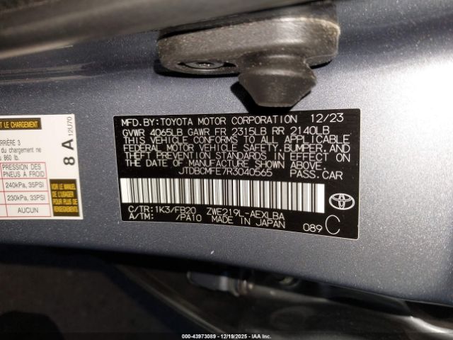 Toyota Corolla Hybrid Le Image 7